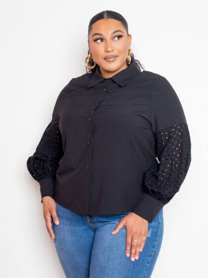 Blouse With Punched Sleeves