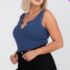 Plus Size Split Neckline Bodysuit Top - Image 3