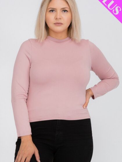 Plus Size Mock Neck Solid Top