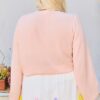 V Neck Bubble Sleeve Solid Top - Image 2