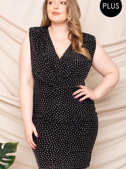 Translucent Rhinestone Plus Mini Dress