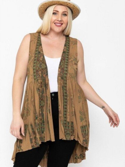 Long Flattering Silhouette Sleeveless Cardigan