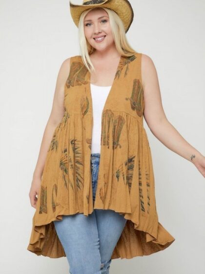 Long Flattering Silhouette Sleeveless Cardigan