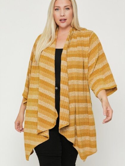 Kimono Style Striped Cardigan