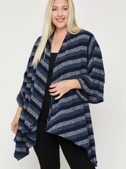 Kimono Style Striped Cardigan