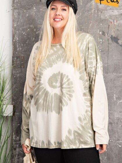 Plus Size Ls Special Washed Poly Rayon Knit Top