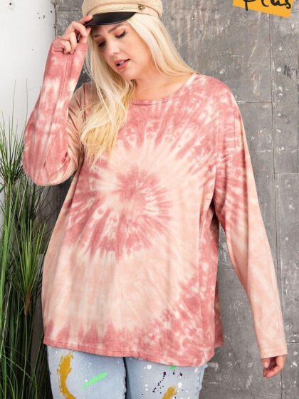 Plus Size Ls Special Washed Poly Rayon Knit Top