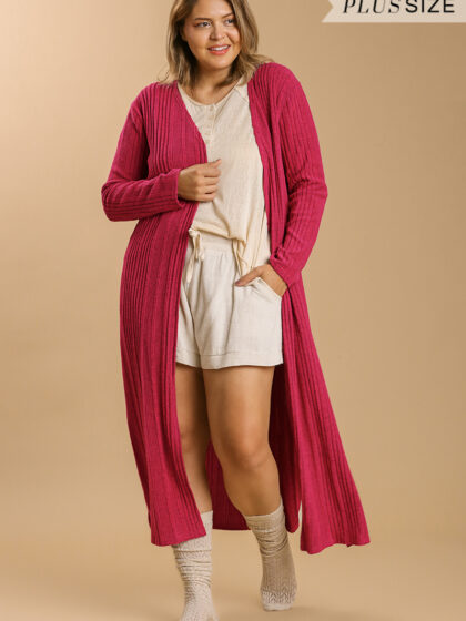 Open Front Long Body Cardigan