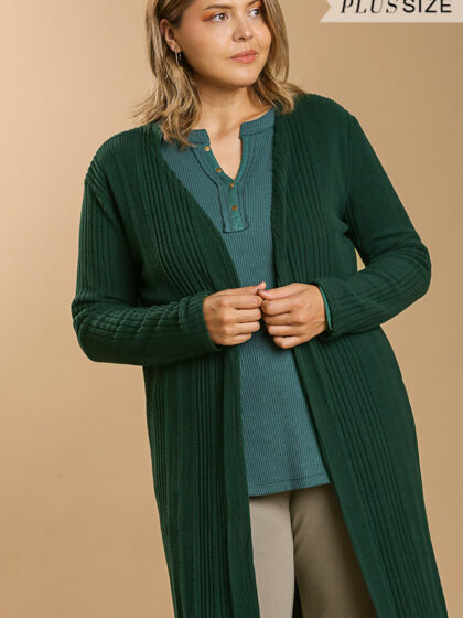 Open Front Long Body Cardigan