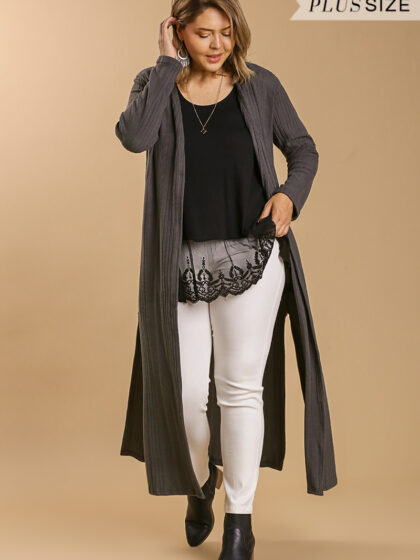 Open Front Long Body Cardigan