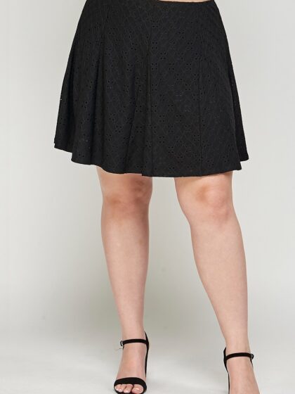 Plus Size, Knit Eyelet A-line Skirt