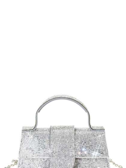 Rhinestone Allover Chic Design Handle Bag