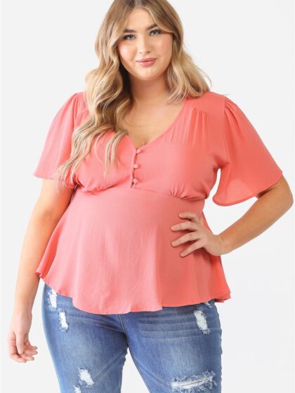 Plus Tie Detail Flare Top