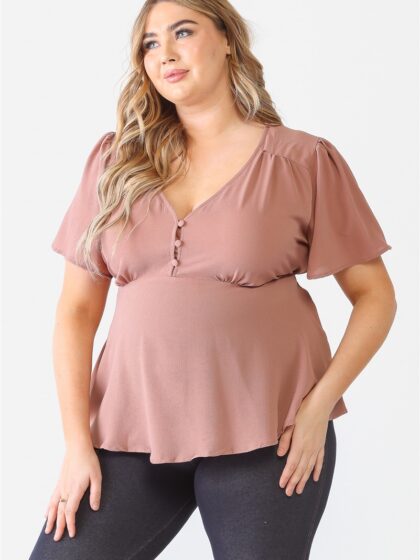Plus Tie Detail Flare Top