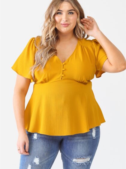 Plus Tie Detail Flare Top