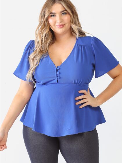 Plus Tie Detail Flare Top