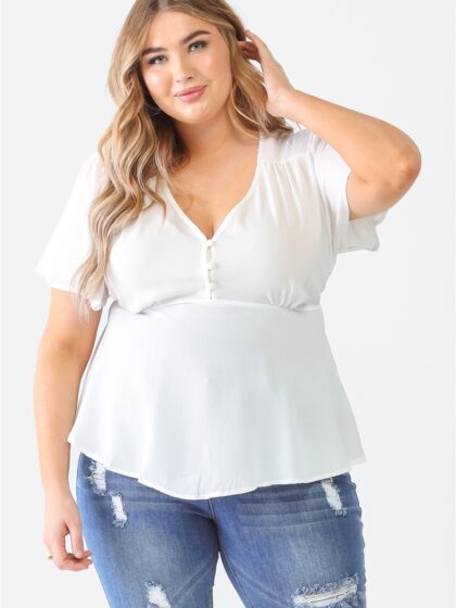 Plus Tie Detail Flare Top