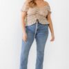 Plus Floral Chiffon Ruched Smocked Off-the-shoulder Top - Image 2