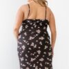Plus Floral Ribbed Ruched Sleeveless Midi Dress - Image 4