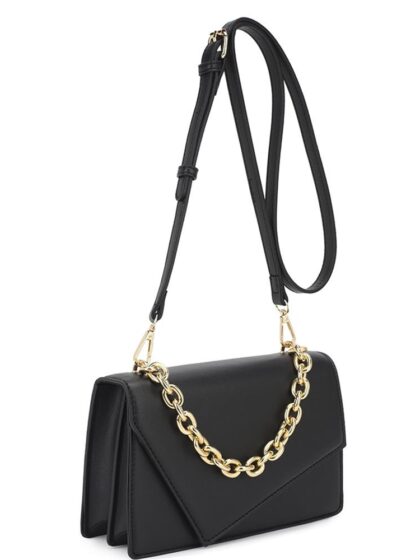 Smooth Plain Chain Link Crossbody Bag