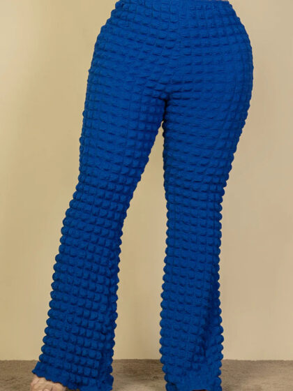 Plus Size Bubble Fabric Flare Pants