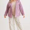 Plus Two Pocket Open Front Soft To Touch Hooded Cardigan Jacket - Image 2