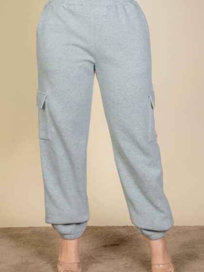 Plus Size Side Pocket Drawstring Waist Sweatpants