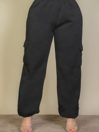 Plus Size Side Pocket Drawstring Waist Sweatpants