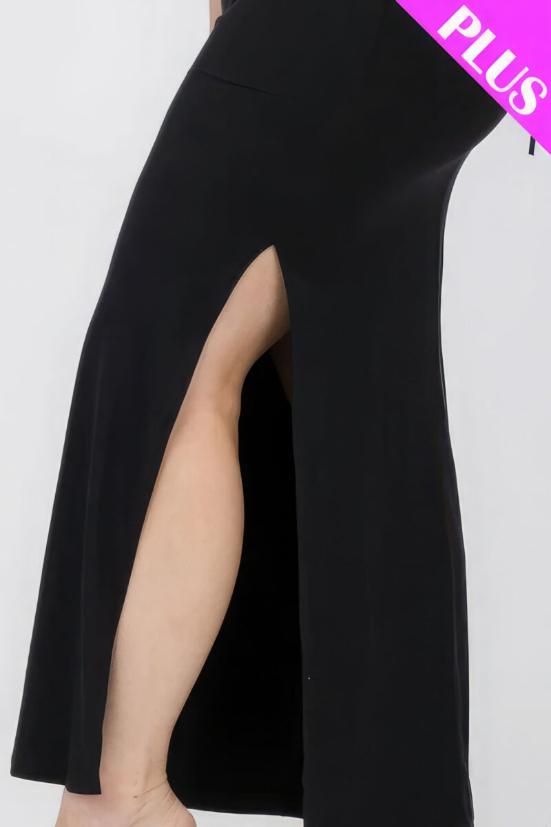 Plus Size Crisscross Back Split Thigh Maxi Dress - Image 4