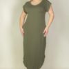 Plus Size Hidden Pocket Batwing Sleeve V Neck Long Dress - Image 3