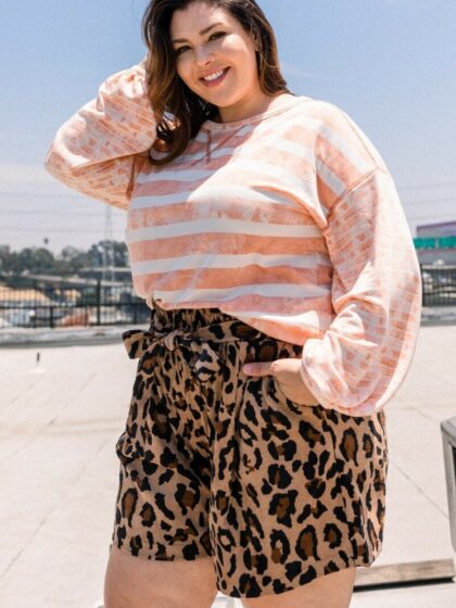 Stripe Printed French Terry Top