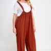 French Terry Wide Leg Jumpsuit Overalls - Image 3
