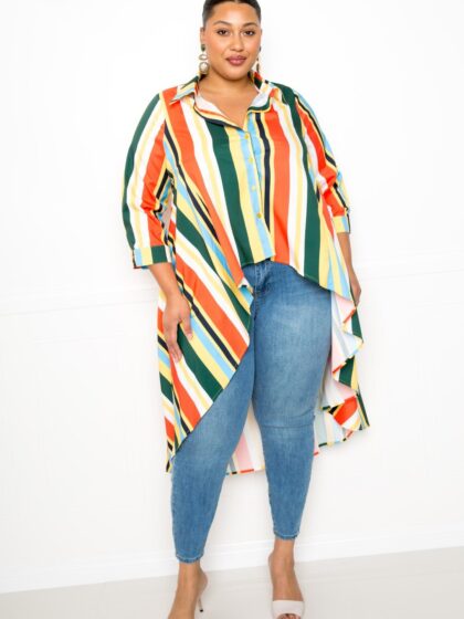 Striped Hi Low Shirt