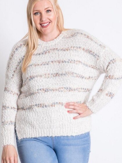 Plus Sweater With Stripe Detail