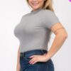 Plus Size Ribbed Short Sleeve Bodysuit - Image 13