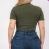 Plus Size Ribbed Short Sleeve Bodysuit - Image 10