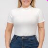 Plus Size Ribbed Short Sleeve Bodysuit