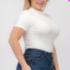 Plus Size Ribbed Short Sleeve Bodysuit - Image 3