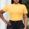 Plus Size Ribbed Short Sleeve Bodysuit - Image 33