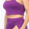 Plus Size Crop Cami & Split Thigh Maxi Skirt Set - Image 24