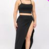 Plus Size Crop Cami & Split Thigh Maxi Skirt Set - Image 17