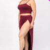 Plus Size Crop Cami & Split Thigh Maxi Skirt Set - Image 13