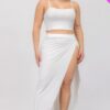 Plus Size Crop Cami & Split Thigh Maxi Skirt Set - Image 2