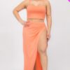 Plus Size Crop Cami & Split Thigh Maxi Skirt Set - Image 30